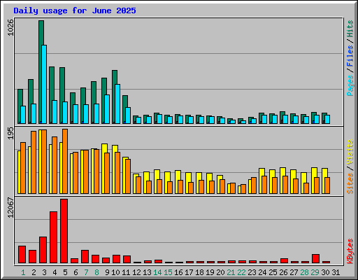 Daily usage for June 2025